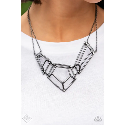 3-D Drama - Black Necklace - Necklaces