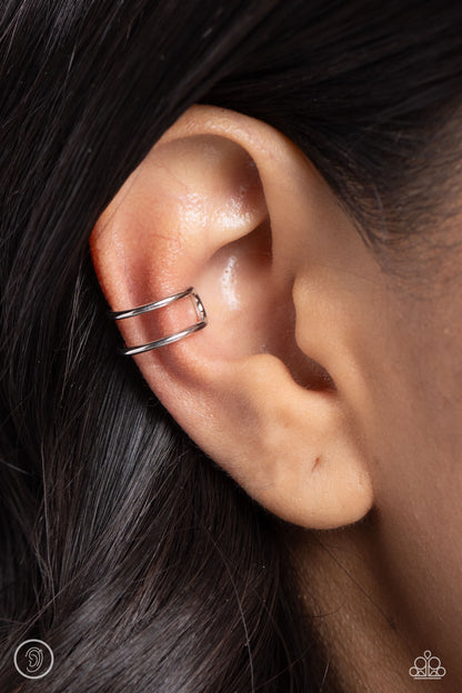 Metallic Moment - Silver Earrings