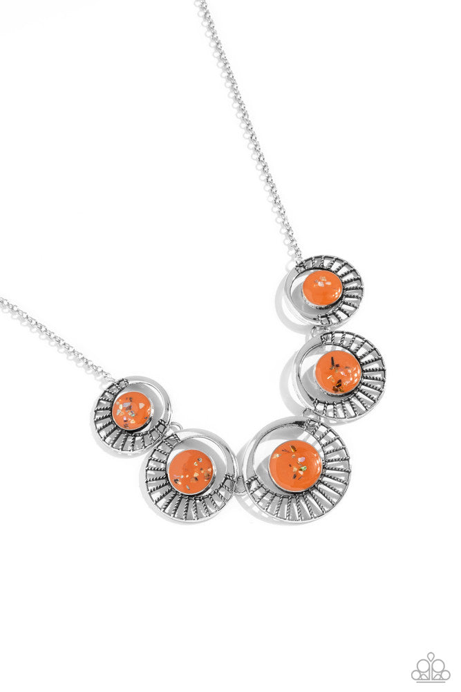 Elliptical Effervescence - Orange Necklace