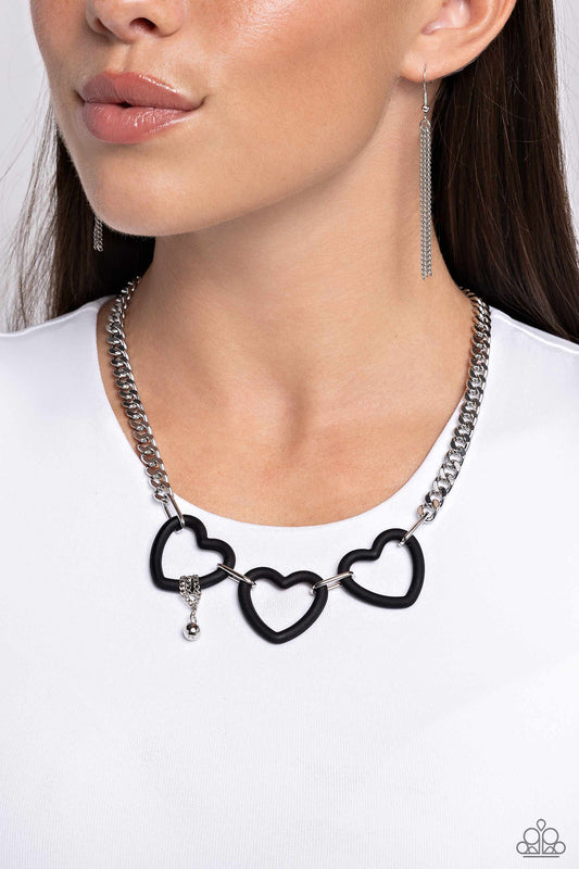 Heart Homage - Black Necklace