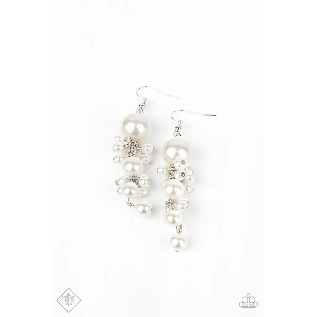 Ageless Applique - White Earrings - Earrings