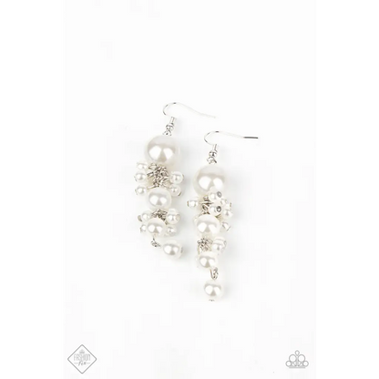 Ageless Applique - White Earrings - Earrings