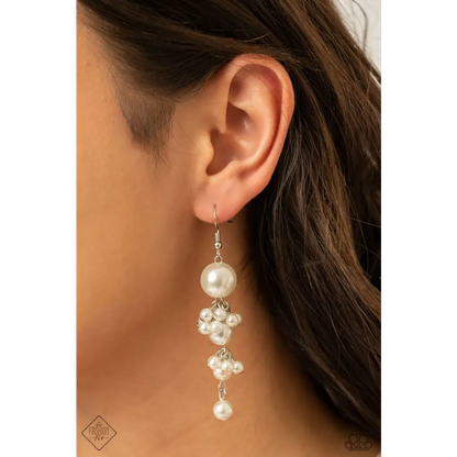 Ageless Applique - White Earrings - Earrings