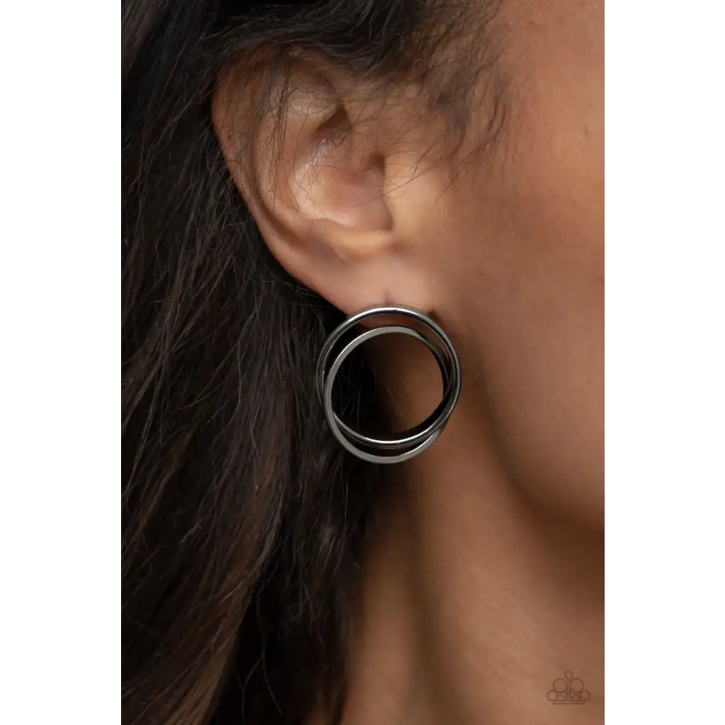 Always In The Loop - Black Earrings - Earrings