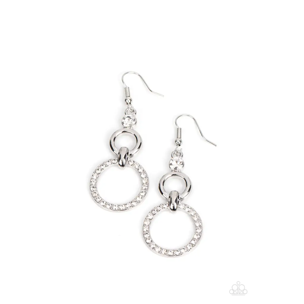 Bauble Bliss - White Earrings - Earrings