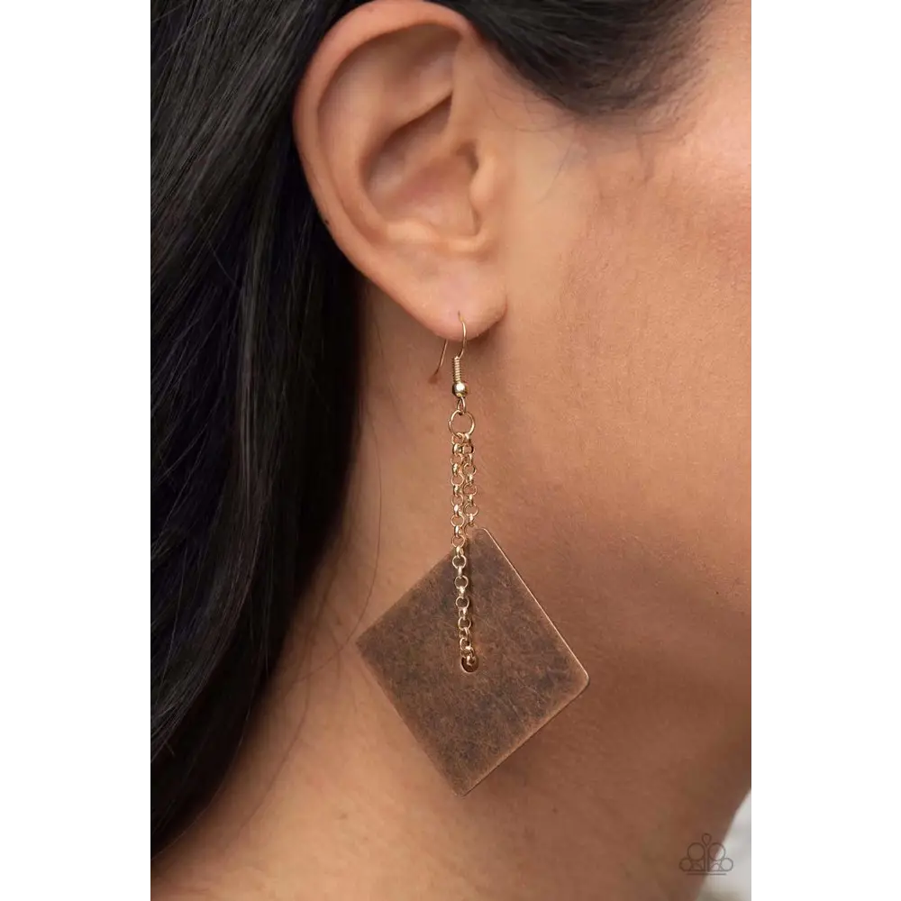 Block Party Posh - Copper Earrings - Earrings