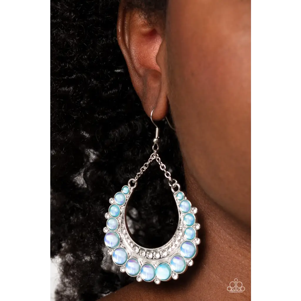 Bubbly Bling - Blue Earrings - Earrings