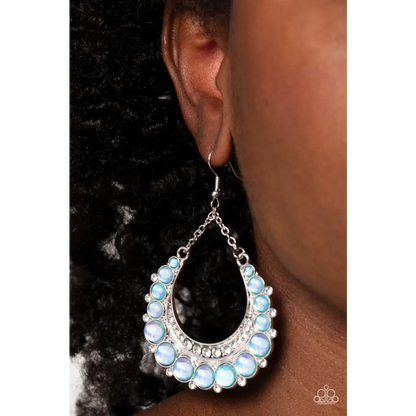 Bubbly Bling - Blue Earrings - Earrings