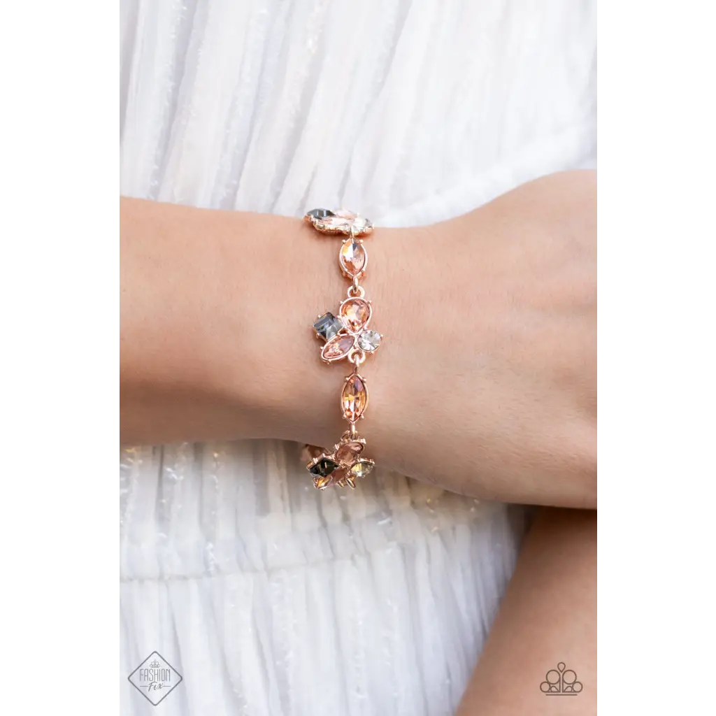 Colorful Captivation - Rose Gold Bracelet - Bracelets