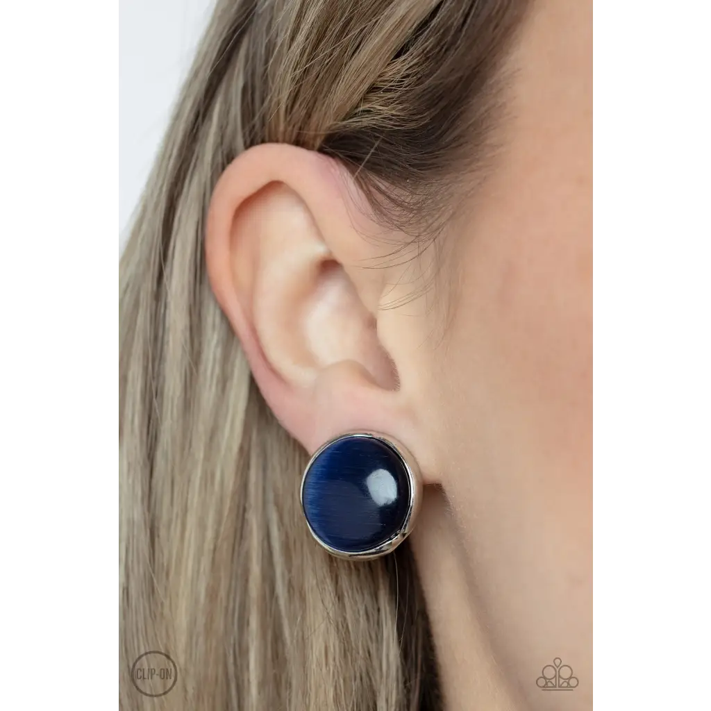 Cool Pools - Blue Clip-on Earrings - Earrings