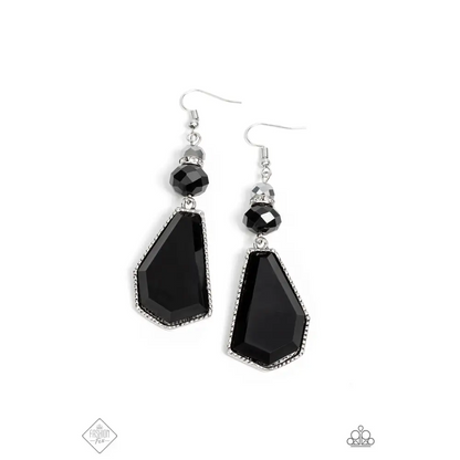 Defaced Dimension - Black Earrings - Earrings