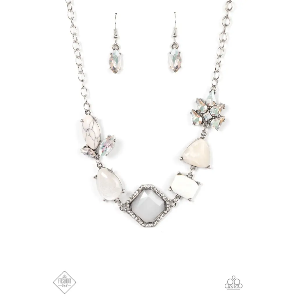 Eco Enchantment - White Necklace - Necklaces