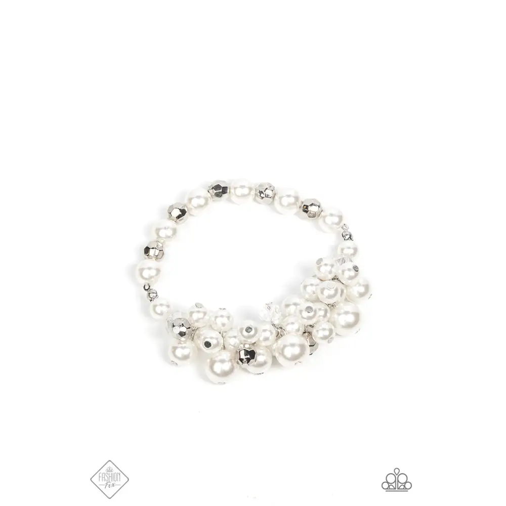 Elegantly Exaggerated - White Bracelet - Bracelets