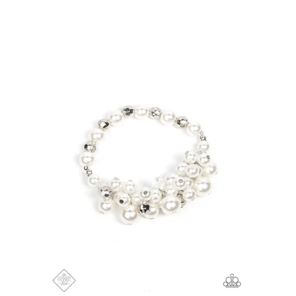 Elegantly Exaggerated - White Bracelet - Bracelets