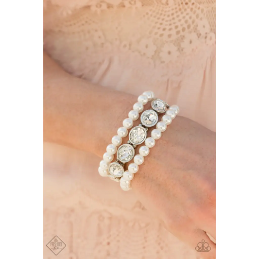 Flawlessly Flattering - White Bracelet - Bracelets