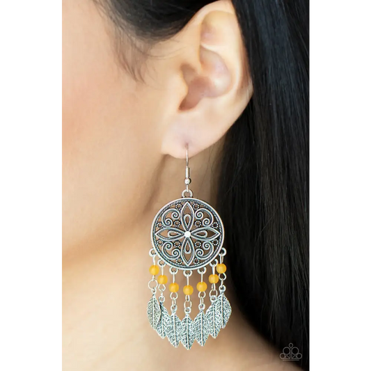 Free-Spirited Fashionista - Orange Earrings - Earrings