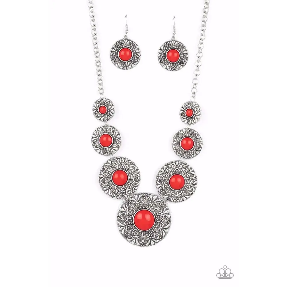 Garden Glade - Red Necklace - Necklaces