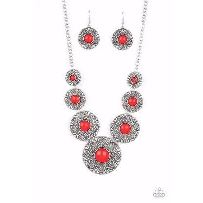 Garden Glade - Red Necklace - Necklaces