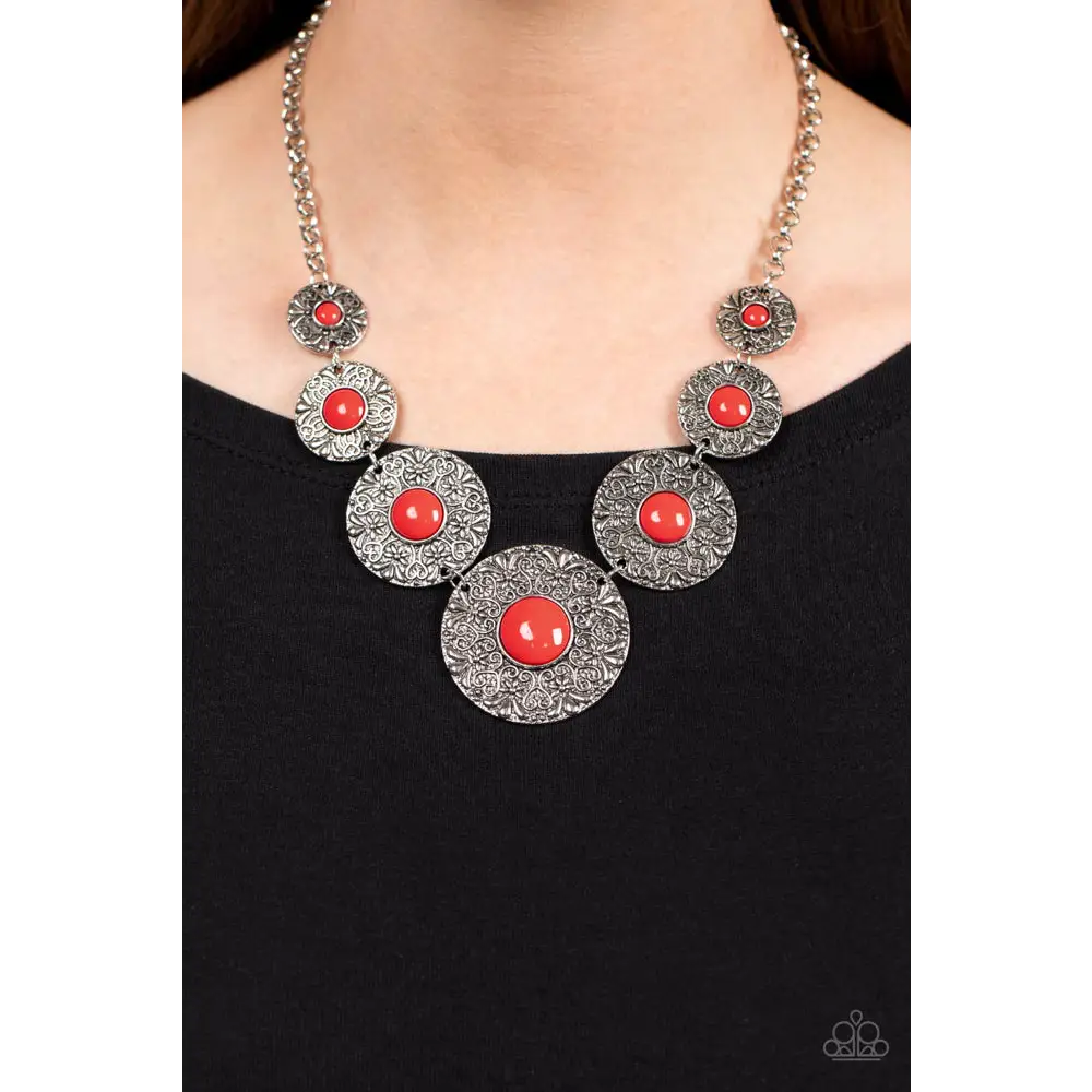 Garden Glade - Red Necklace - Necklaces