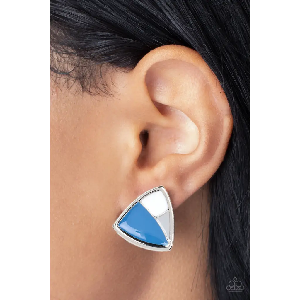 Kaleidoscopic Collision - Blue Earrings - Earrings