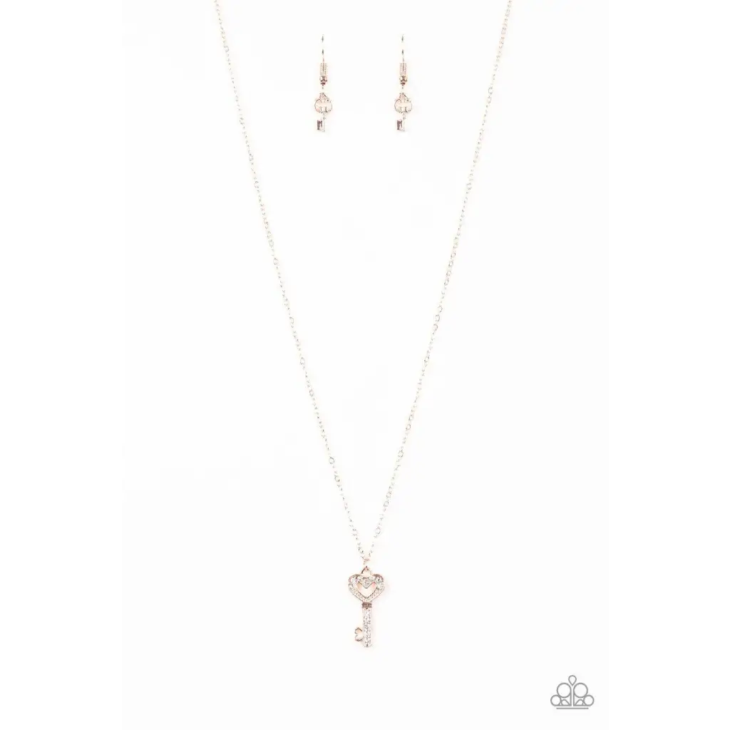 Lock Up Your Valuables - Rose Gold Necklace - Deb's Jazzy Jems