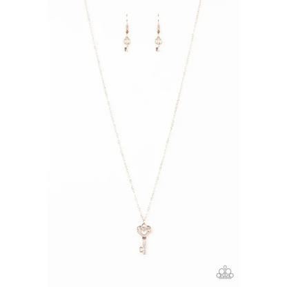 Lock Up Your Valuables - Rose Gold Necklace - Deb's Jazzy Jems