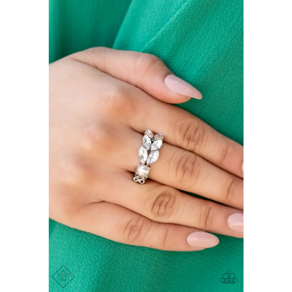 Majestically Musing - White Ring - Rings