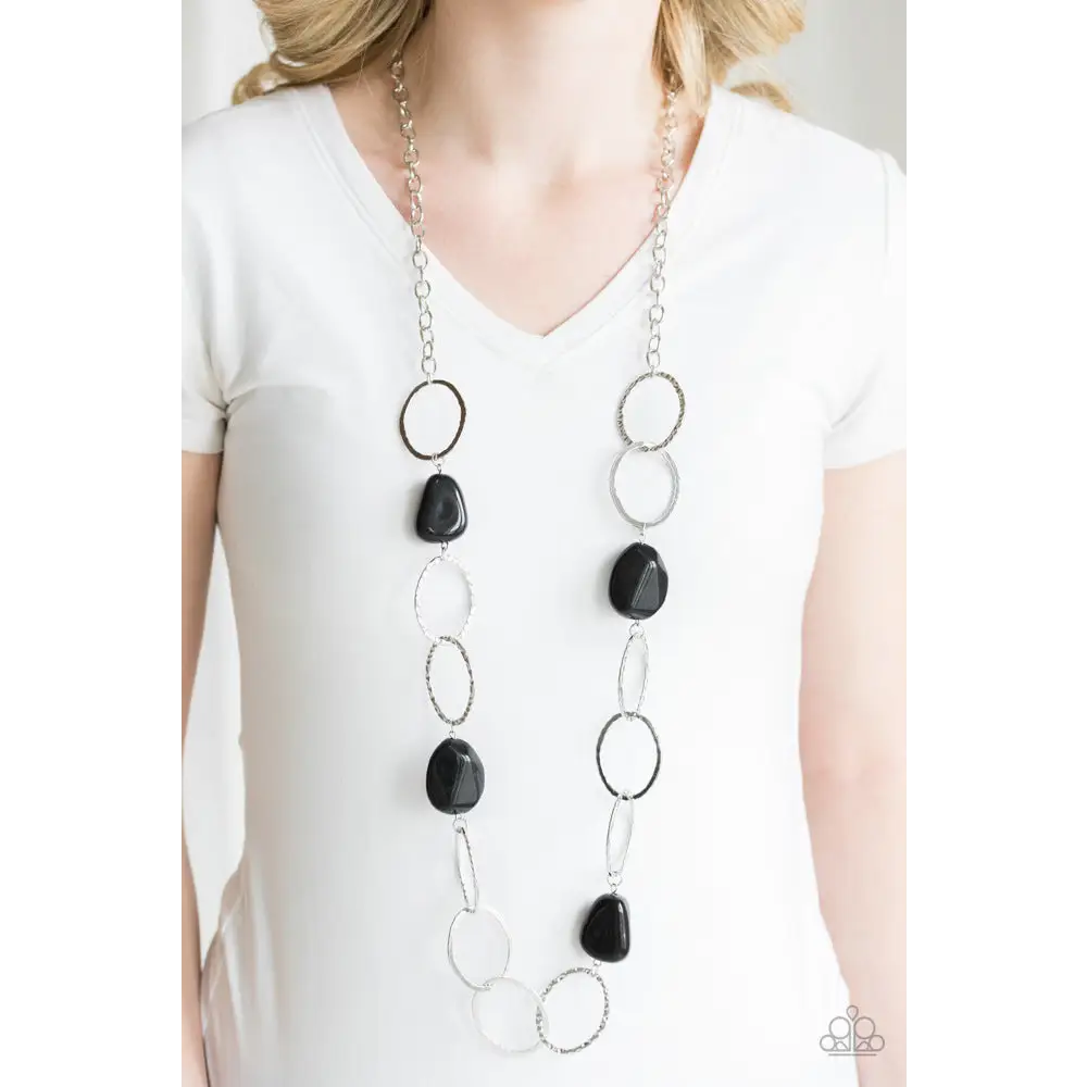 Modern Day Malibu - Black Necklace - Necklaces