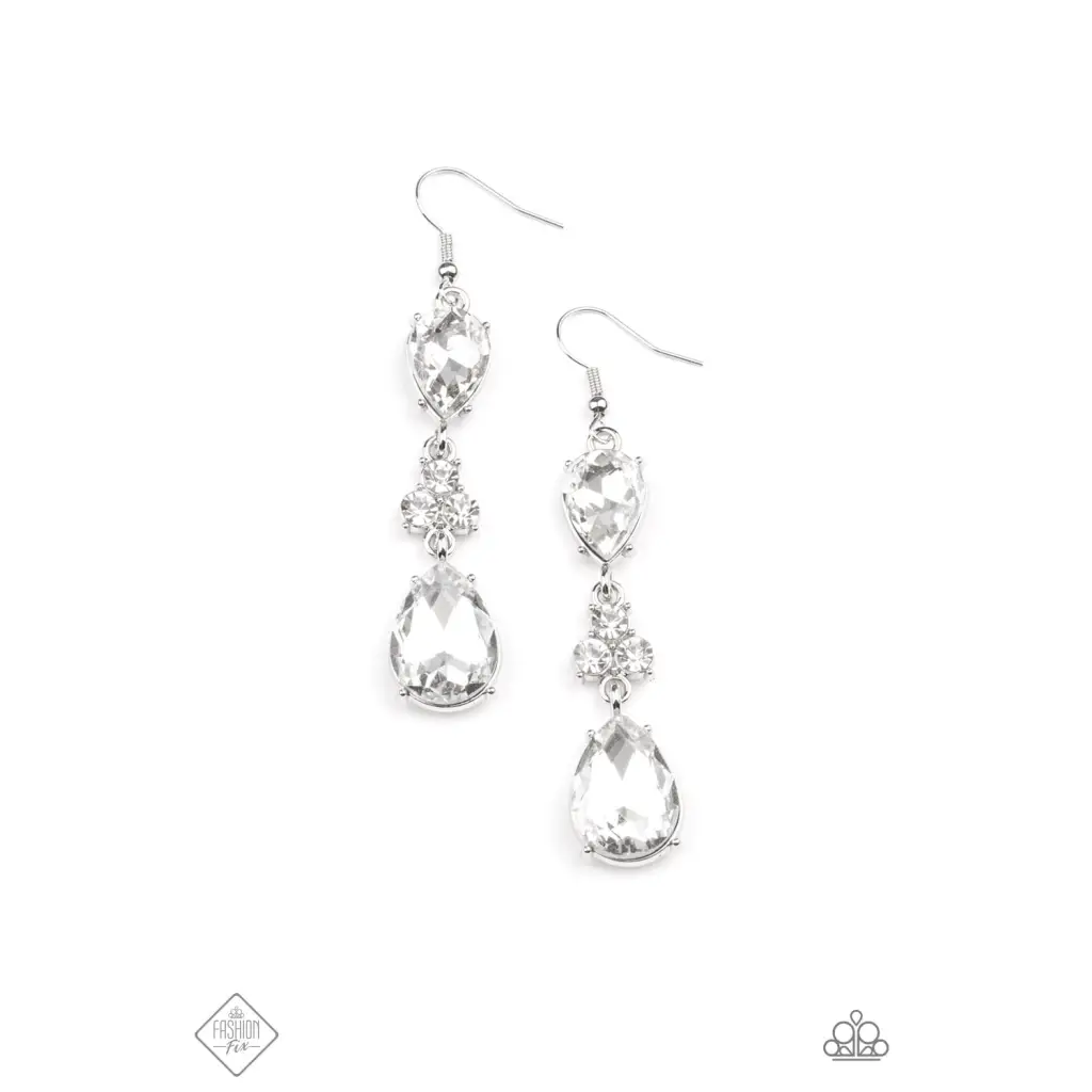 Once Upon a Twinkle - White Earrings - Earrings