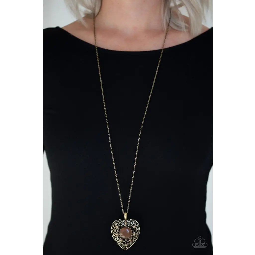 One Heart - Brass Necklace - Deb's Jazzy Jems