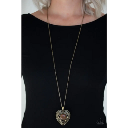 One Heart - Brass Necklace - Deb's Jazzy Jems