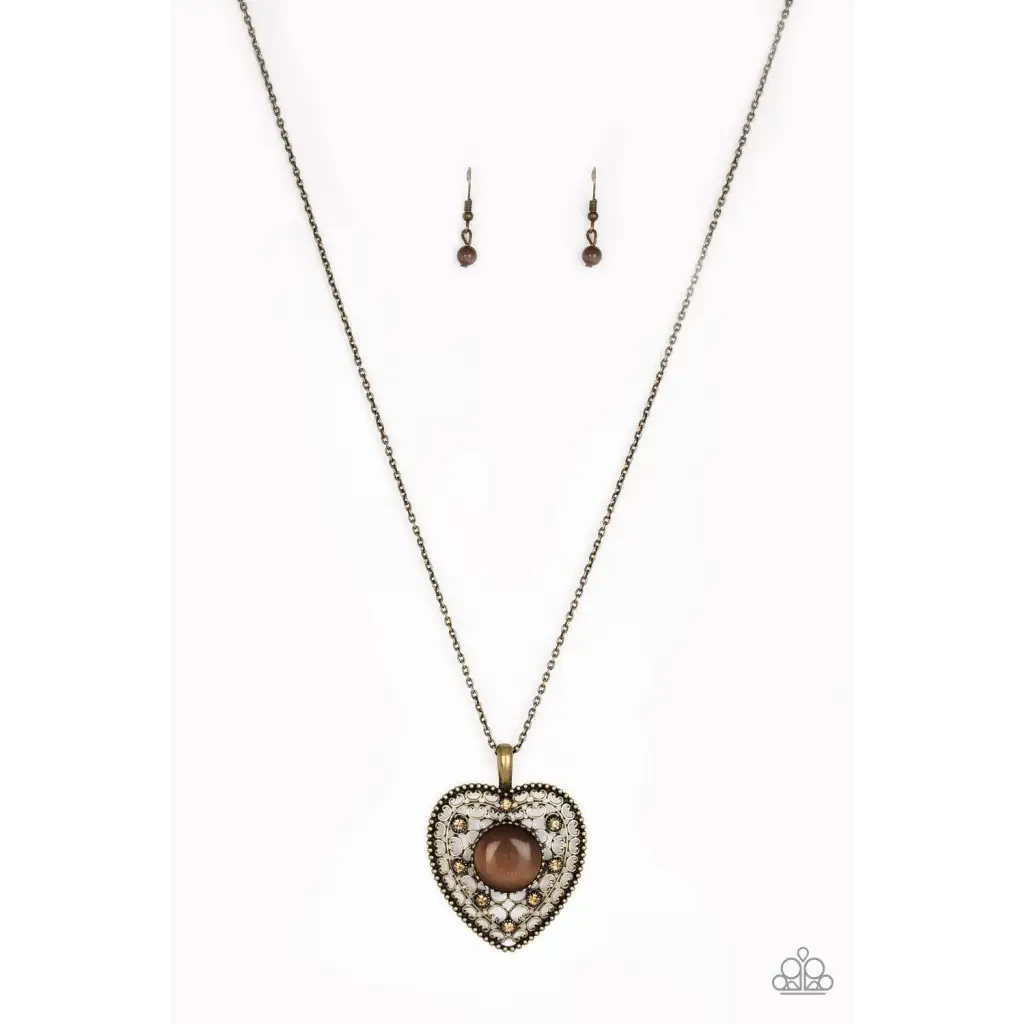 One Heart - Brass Necklace - Deb's Jazzy Jems