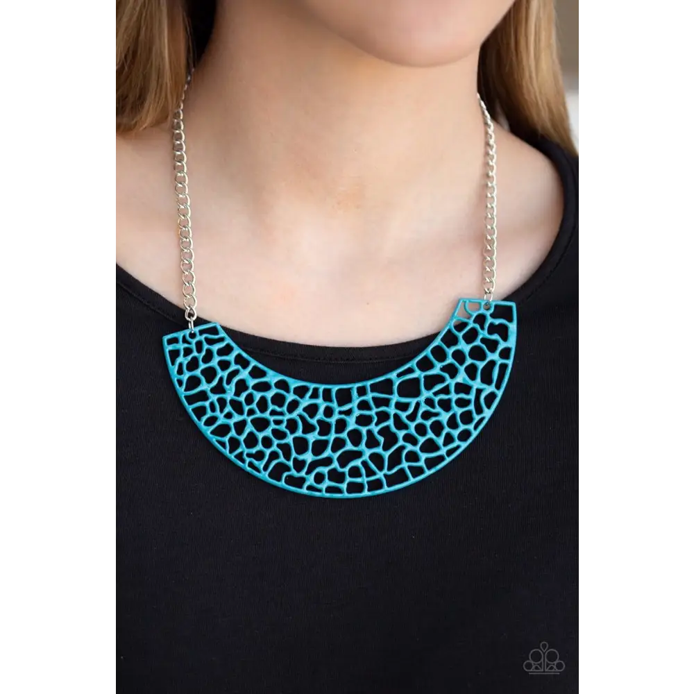 Powerful Prowl - Blue Necklace - Necklaces