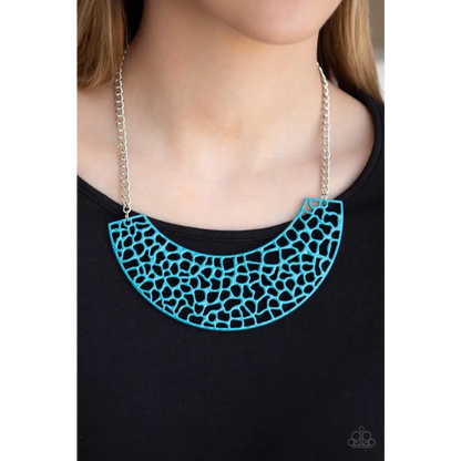 Powerful Prowl - Blue Necklace - Necklaces