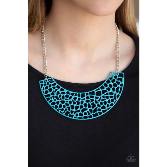 Powerful Prowl - Blue Necklace - Necklaces