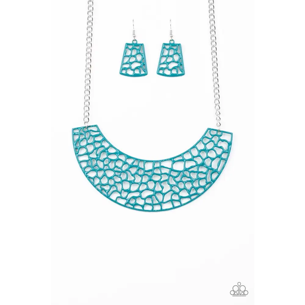 Powerful Prowl - Blue Necklace - Necklaces