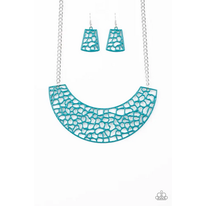 Powerful Prowl - Blue Necklace - Necklaces