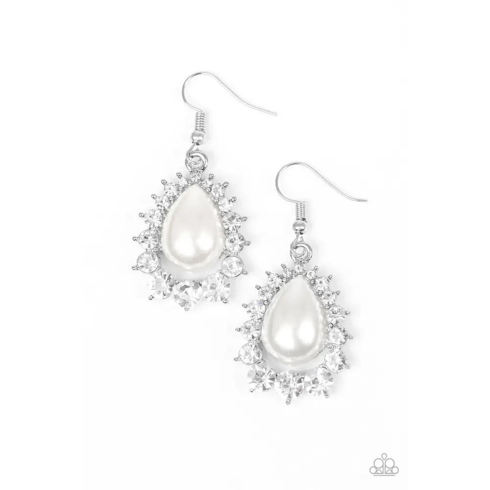 Regal Renewal - White Earrings - Deb's Jazzy Jems