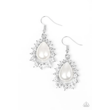 Regal Renewal - White Earrings - Deb's Jazzy Jems