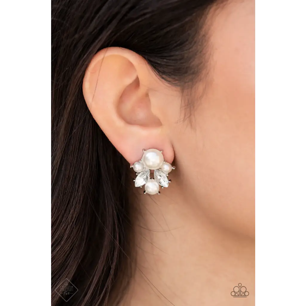 Royal Reverie - White Earrings - Earrings