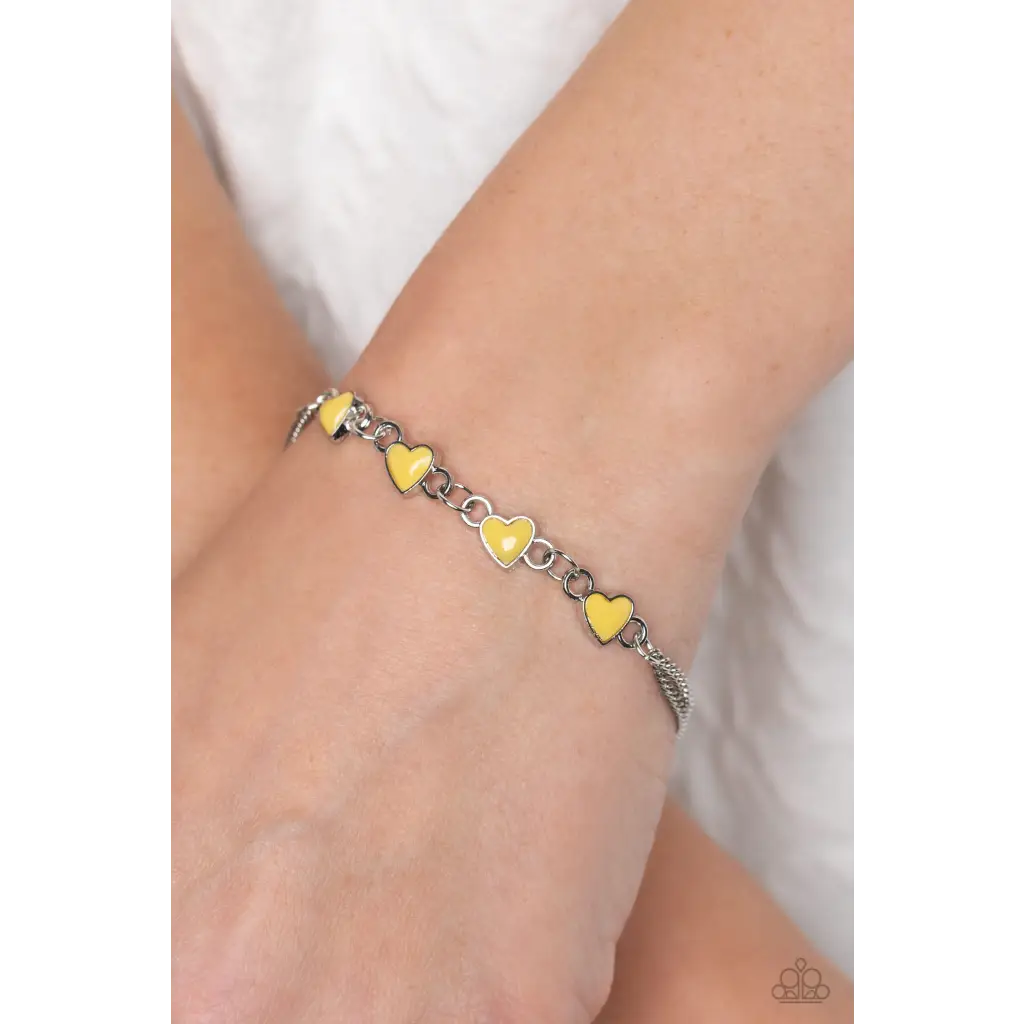 Smitten Sweethearts - Yellow Bracelet - Bracelets