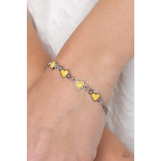 Smitten Sweethearts - Yellow Bracelet - Bracelets