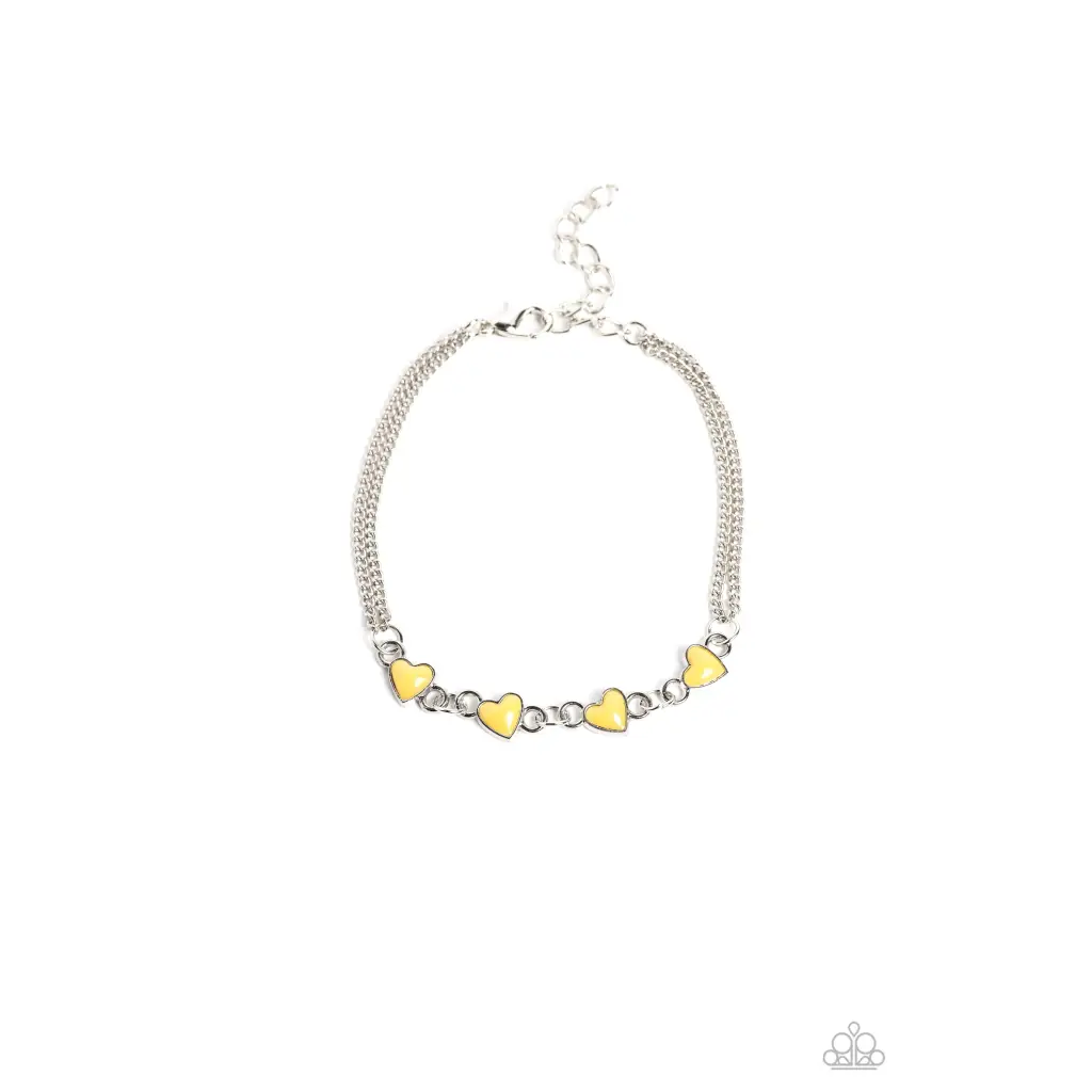 Smitten Sweethearts - Yellow Bracelet - Bracelets