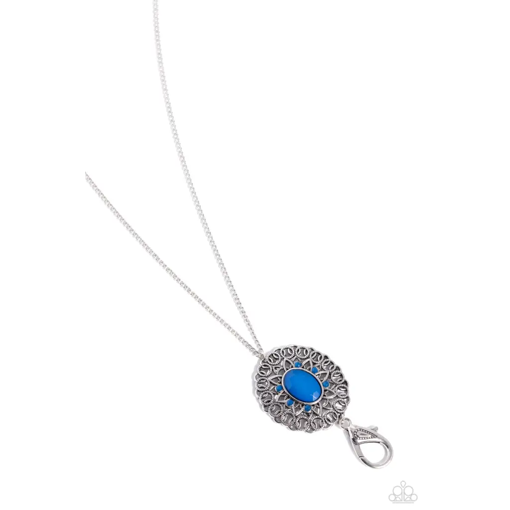 Solar Stunner - Blue Necklace Lanyard - Necklaces