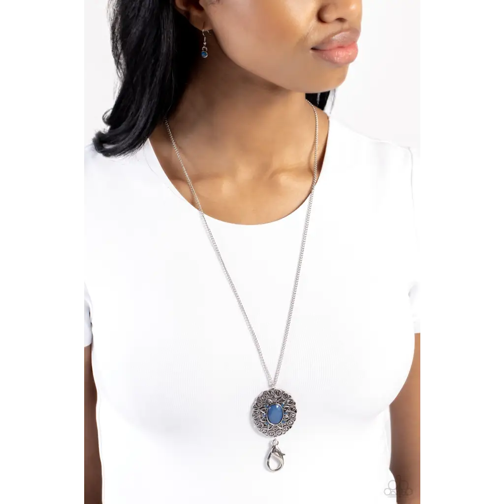 Solar Stunner - Blue Necklace Lanyard - Necklaces