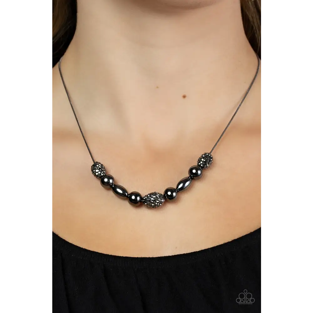 Space Glam - Black Necklace - Necklaces