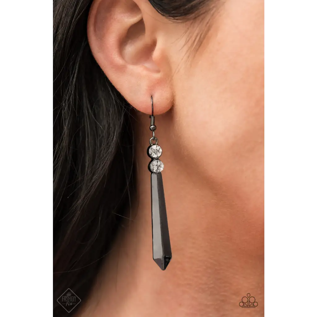 Sparkle Stream - Black Earrings - Earrings