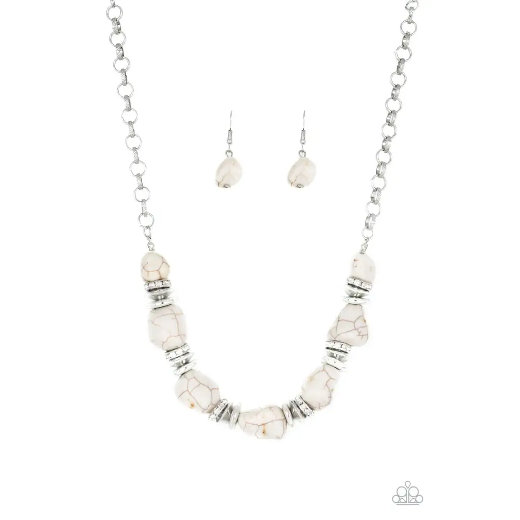 Stunningly Stone Age - White Necklace - Deb's Jazzy Jems