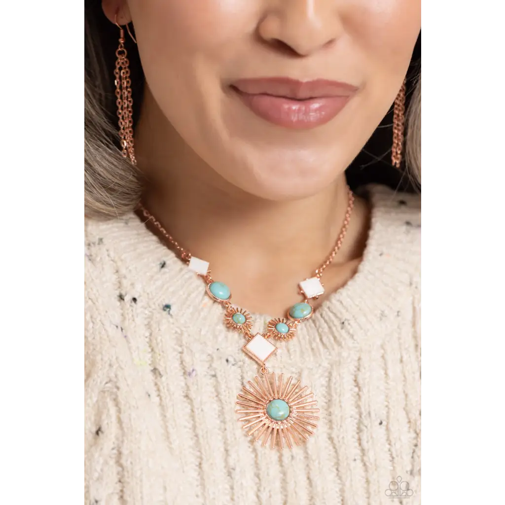 Sunburst Style - Copper Necklace - Necklaces