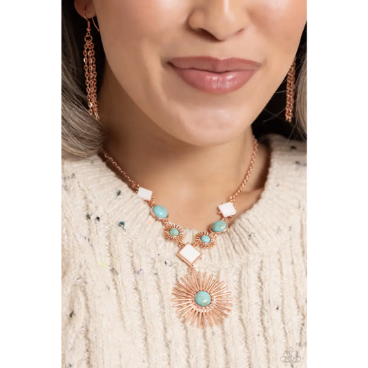 Sunburst Style - Copper Necklace - Necklaces